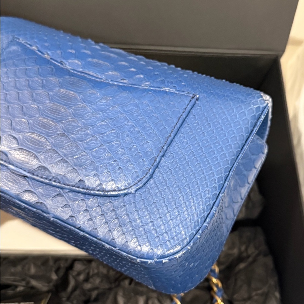 Chanel Blue Python Classic Flap Bag Mini Rectangu… - image 8